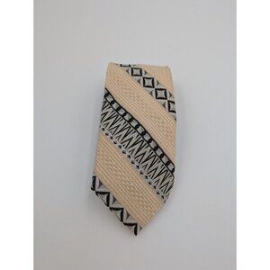 John Frederics Vintage 60s 70s Men's Tie Beige Textured